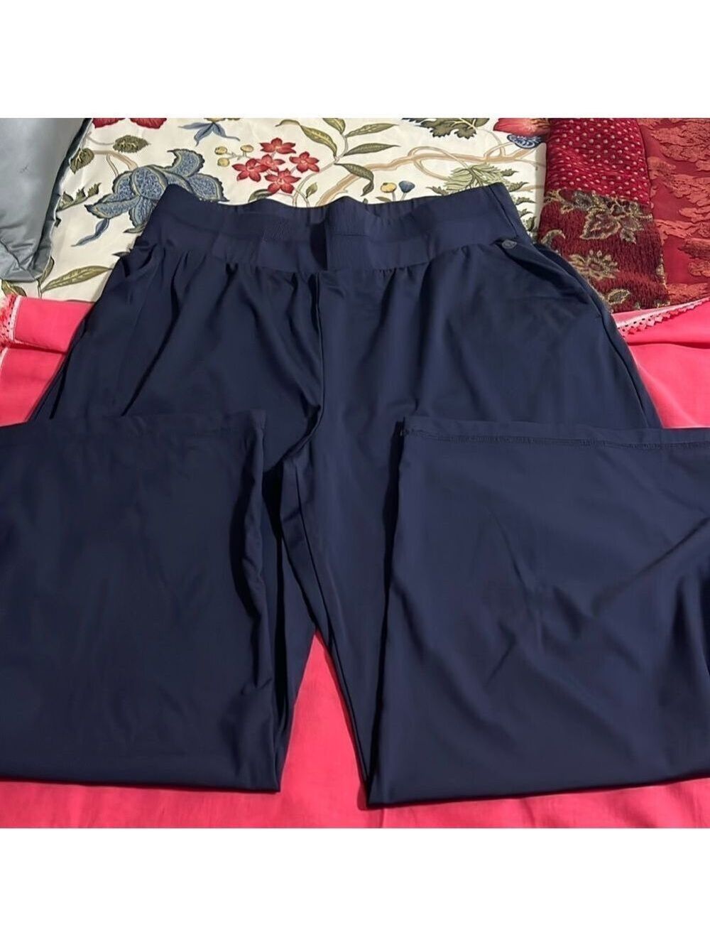 TALBOTS T BY TALBOTS navy blue wide leg activewear pants. XLP
